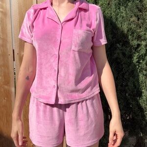 Juicy Couture Pink Velour Pajama Set